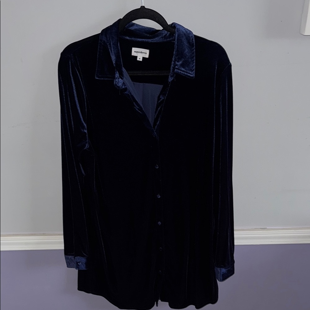 Elegant Velvet Button-Up Dress
